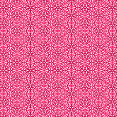 Abstract geometric flowers fabric pattern in pink magenta purple colors
