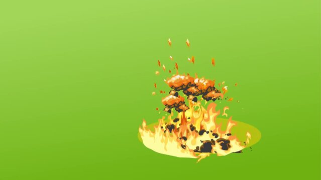 abstract fire explosion background and 2d animation, explosion effect, fire 