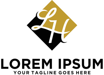 L and H letter luxury logo