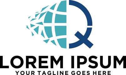 letter Q Creative pixels global logo