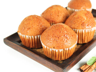 Banana cake made from Cavendish Banana isolate on white background.