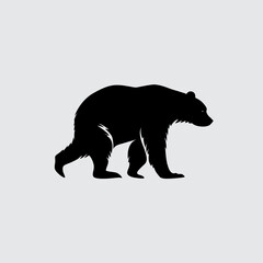 Bear silhouette. Design element for print or logo.