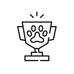 Pet trophy cup. Pedigree symbol. Pixel perfect, editable stroke icon
