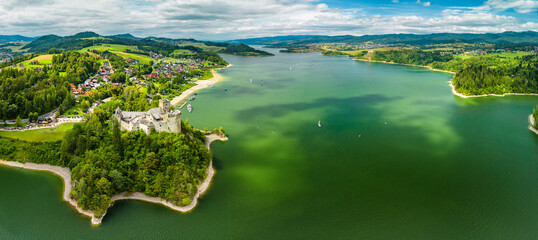 Dunajec Castle - a medieval fortress located near Niedzica village. Poland. Europe