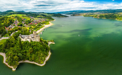 Dunajec Castle - a medieval fortress located near Niedzica village. Poland. Europe
