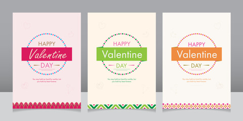 valentine’s day set template design vector background.