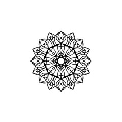 Mandala Flowers. Vintage decorative elements. Oriental pattern, vector illustration. Islamic, Arabic, Indian, Moroccan, Spanish, Turkish, Pakistani, Chinese, mystic, ottoman motifs. Coloring book