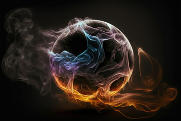 A soccer ball on fire - Generative AI