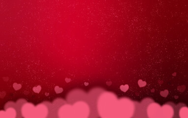 Sparkling valentine background with hearts