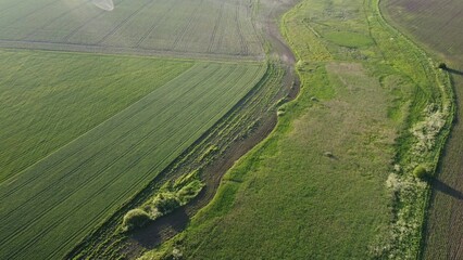 big dump in the field aerial view