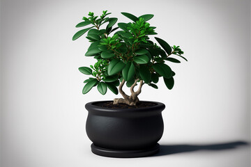 bonsai plant in a flowerpot without background. Perfect decoration for your home. Generative AI