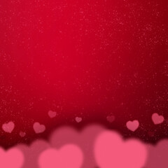 Square Valentine background with hearts below and space for text