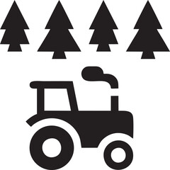 tree icon symbol image vector, illustration of the tree botany in black image