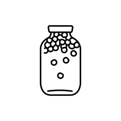 Pickled berry compote in a jar color line icon.