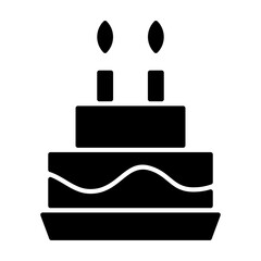 Cake icon on white background. Vector illustration.