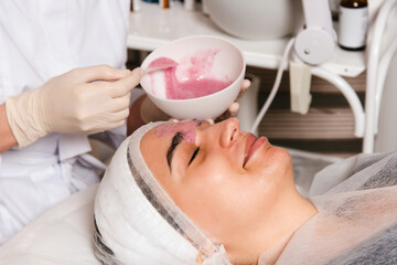 Obraz na płótnie Canvas Skin care clinic procedures for facial skin elasticity