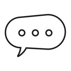 Chat bubble line icon for apps and websites. Speech bubble vector icon, speech balloon.