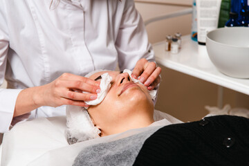 Skin care clinic procedures for facial skin elasticity