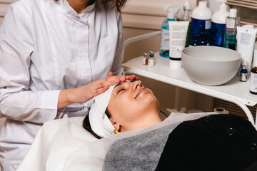 Skin care clinic procedures for facial skin elasticity