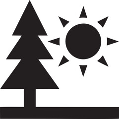 tree icon symbol image vector, illustration of the tree botany in black image