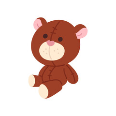 Fototapeta premium Vector illustration of cute doodle teddy bear for digital stamp,greeting card,sticker,icon,design