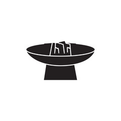 Fire pit table color line icon. Pictogram for web page