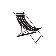 Beach portable chair color line icon. Pictogram for web page