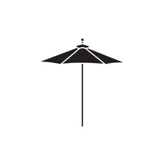 Garden umbrella color line icon. Pictogram for web page