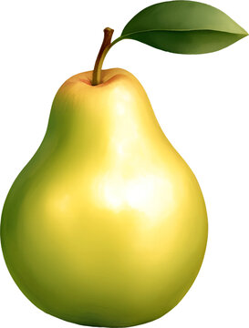 Fresh Pear Detailed Hand Drawn Illustration Vector Isolated