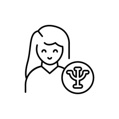 Psychologist color line icon. Mental health.