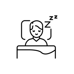 Sleeping person color line icon. Mental health.