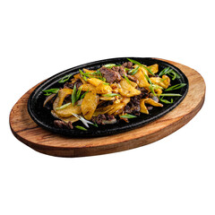Portion of russian roast potato dish
