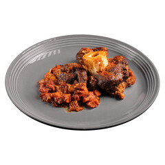 Portion of cooked ossobuco dish