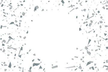 Silver glitter confetti on a white background. Decorative element.