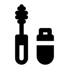 Mascara Glyph Style Icon  vector design and illustration template