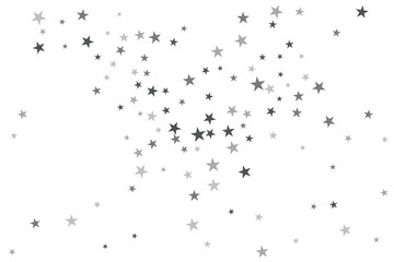 Fototapeta premium Star confetti. Silver casual confetti background. Bright design pattern.