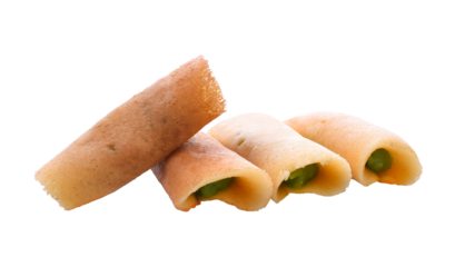 Pancake Rolls Stuffed with Pandan and Vanilla Custard "Tokyo Sweets" isolated transparent png