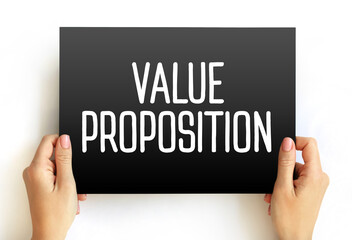 Value Proposition text on card, concept background
