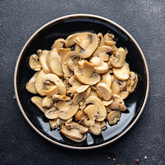 champignon slices mushrooms meal food snack on the table copy space food background rustic top view