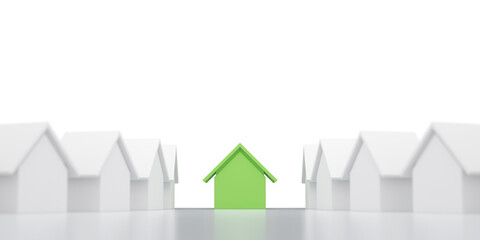 Housing concept. Unique building stands out from others