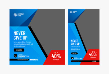 Sport and fitness social media banner template