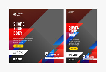 Gym or sports social media banner template