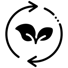 Fototapeta premium recycle plant icon