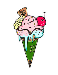 Ice cream with cherry