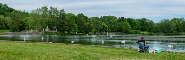 Fototapeta na wymiar Echternacher See in Luxemburg im Sommer