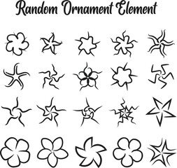 Random Vector Ornament Element for Decorations Bundle
