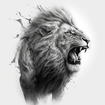 Top more than 78 roaring lion tattoo drawing latest - in.eteachers