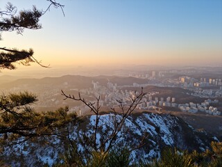 sunset over the mountains