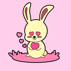 kawaii cartoon bunny sticker 