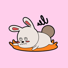 kawaii cartoon bunny sticker 